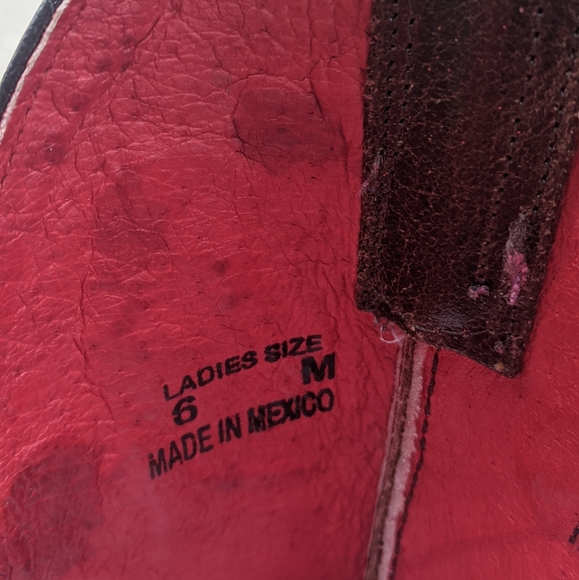 MACIE BEAN M9034 Glitterific brown leather floral embroidery cowgirl boots sz 6 - Picture 15 of 16